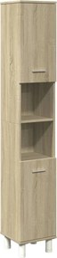 vidaXL Ντουλάπι Μπάνιου Sonoma Δρυς 30,5x30x179 εκ. από Επεξεργ. Ξύλο