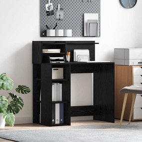 vidaXL Γραφείο Μαύρη Οξυά 90 x 48 x 101,5 εκ. Επεξεργασμένο ξύλο