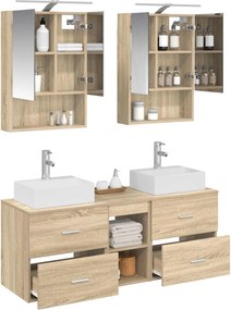 vidaXL Σετ Επίπλων Μπάνιου 5 pcs Sonoma Δρυς