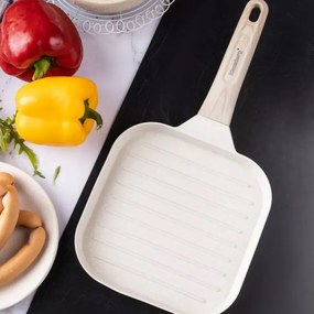 Τηγάνι ψησίματος Klausberg KB 7812, 18.5cm, Μαρμάρινο φινίρισμα, Χειρολαβή Cool touch, Επαγωγή, Μπεζ