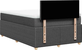 vidaXL Κρεβάτι Boxspring με Στρώμα Σκούρο Γκρι 120x190 εκ Υφασμάτινο