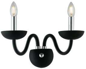 Φωτιστικό Τοίχου - Απλίκα Alfiere I-ALFIERE/AP2 NERO 2xE14 37x26cm Black Luce Ambiente Design Glass