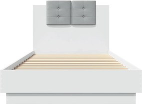 vidaXL Πλαίσιο Κρεβατιού με Κεφαλάρι και LED Λευκό 100 x 200 εκ.