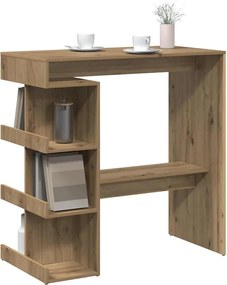 vidaXL Τραπέζι μπαρ με ράφι αποθήκευσης Δρυς τεχνίτης 100x48x101,5 cm