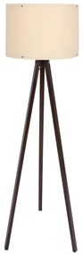 FLOOR LAMP IN WALNUT AND IVORY  Φ38x145cm. 38x38x145 εκ.