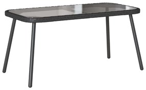 vidaXL Σετ Καναπέ Κήπου 4 pcs Μαύρο συνθετικό ρατάν