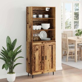 vidaXL Highboard 2 pcs Παλιό Ξύλο 69,5 x 32,5 x 180 εκ