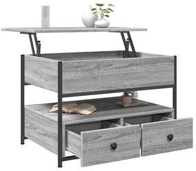 vidaXL Τραπεζάκι Σαλονιού Γκρι Sonoma 70x50x50 εκ. Επεξ. Ξύλο/Μέταλλο