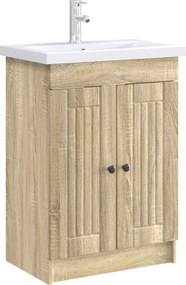 vidaXL Ντουλάπι κάτω από τον νιπτήρα Sonoma Δρυς 56 x 37,5 x 81 εκ