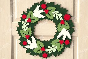 Σετ των 3 Intra απο ξύλο plywood 3mm-4mm πάχος - Χριστουγεννιάτικο στεφάνι|Διακόσμηση βεράντας|Στεφάνι πόρτας Δίασταση 15x15 cm INTRAFABR-111360685