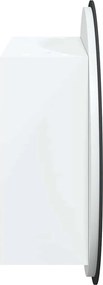 vidaXL Ντουλάπι Μπάνιου με Στρογγυλό Καθρέφτη&amp;LED Λευκό 40x40x17,5 εκ.