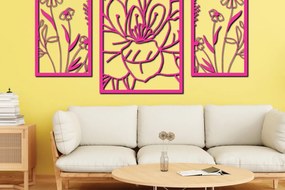 Intra απο ξύλο plywood Χρώμα wenge 3mm-4mm πάχος - Floral διακόσμηση τοίχου Σχέδιο 8 Δίασταση 30x20 cm INTRAFABR-113551220