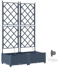 vidaXL Ζαρντινιέρες κήπου Γκρι 80 x 40 x 126 cm Ατσάλι