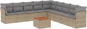 vidaXL Patio Sofa Set 9-θέσια Μίξη μπεζ και ανοιχτό γκρι