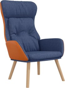 vidaXL Πολυθρόνα Relax Μπλε από Ύφασμα και PVC
