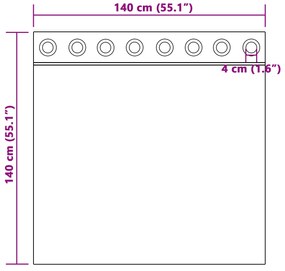 vidaXL Κουρτίνες με κουρτίνες 2 pcs Γαλάζιο 140 x 140 cm Πολυεστέρας