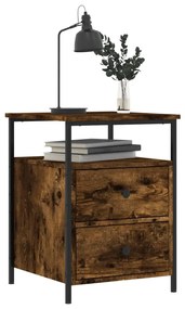 vidaXL Κομοδίνο Καπνιστή Δρυς 44 x 45 x 60 εκ. από Επεξεργασμένο Ξύλο