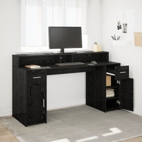 vidaXL Γραφείο Μαύρης Δρυός 160x55x91 εκ. Επεξεργασμένο Ξύλο