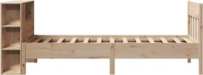 vidaXL Κρεβάτι Βιβλιοθήκη Χωρίς Στρώμα 75x190 εκ Μασίφ Ξύλο Πεύκο