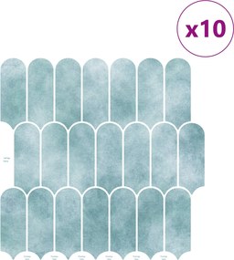 vidaXL Πλακάκι Φτερού 10 τεμ. Πράσινο 30 x 30 cm Πολυουρεθάνη και PET