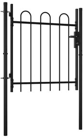 vidaXL Καγκελόπορτα Μονή με Κυκλική Κορυφή 100 x 75 εκ.