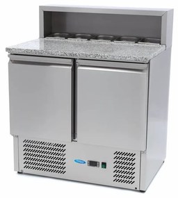 Pizza Prep Fridge - 90cm - 2 Doors - Fits 5 x 1/6 GN - incl Stainless Steel Cover