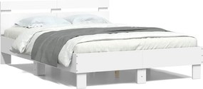 vidaXL Πλαίσιο Κρεβατιού με κεφαλάριου Λευκό 120x190 εκ Επεξεργ. Ξύλο
