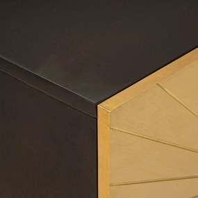 vidaXL Σετ Ντουλαπιών Μπάνιου 2 τμχ. Μαύρο και Ορείχαλκος