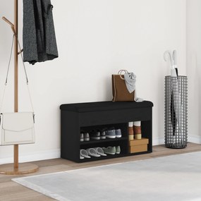 vidaXL Παγκάκι Αποθήκευσης Μαύρο Δρυς 80x30x45 εκ. Συνθετικό Ξύλο