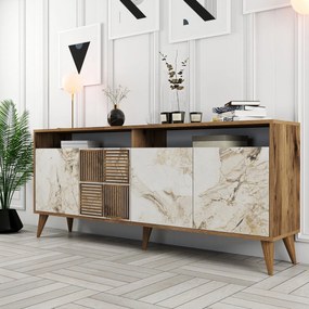 Κονσόλα Καρυδί / Λευκό GAFLIE 180x35x78