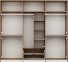 Εξαφυλλη Ντουλαπα Λευκο/Χρυσο ELINA 52x277x253