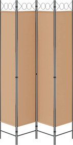 vidaXL 4-Πίνακας Διαχωριστικός Μπεζ 160 x 220 cm Ύφασμα