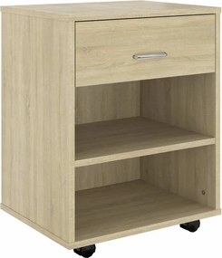 vidaXL Ντουλάπι Τροχήλατο Sonoma Δρυς 46 x 36 x 59 εκ. από Επεξ. Ξύλο
