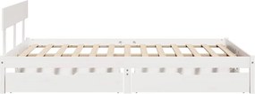 vidaXL Σκελετός Κρεβ. Χωρίς Στρώμα Λευκό 140x190 εκ Μασίφ Πεύκο