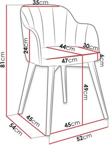 Καρέκλα Kam S105-Galazio - 52.00Χ54.00Χ81.00cm