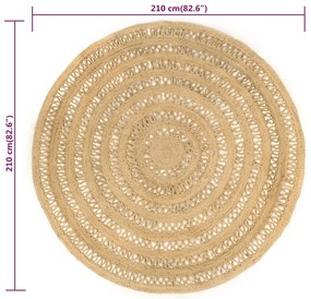 vidaXL Χαλί Χειροποίητο Πλεκτό 210 εκ. από Γιούτα