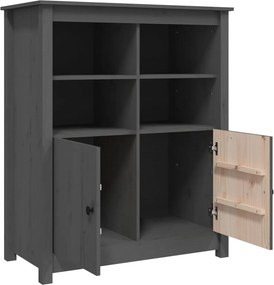 vidaXL Ντουλάπι Γκρι 83 x 41,5 x 100 εκ. από Μασίφ Ξύλο Πεύκου