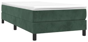 Κρεβάτι Boxspring με Στρώμα Σκούρο Πράσινο 100x200εκ. Βελούδινο - Πράσινο