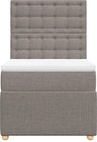 vidaXL Κρεβάτι Boxspring με Στρώμα Taupe 90x190 εκ.Υφασμάτινο