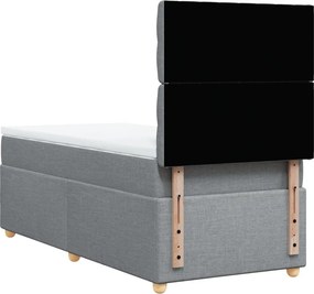 vidaXL Κρεβάτι Boxspring με Στρώμα Ανοιχτό Γκρι 80x200 εκ. Υφασμάτινο