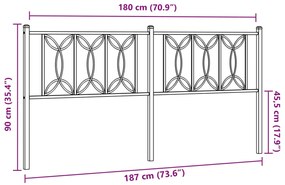 vidaXL Κεφαλάρι Μαύρο 180 εκ. Μεταλλικό