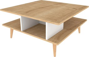 Τραπέζι Σαλονιού Akya - Χρώμα Δρυς Λευκό - 89x78x44εκ