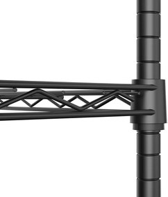 HOME USE μεταλλική ραφιέρα HUH-0270 με 5 ράφια, 90x35x175cm, μαύρη