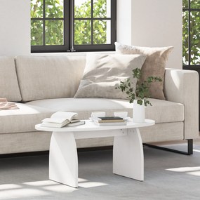 vidaXL Τραπεζάκι σαλονιού Λευκό 80 x 40 x 35 cm Συμπαγές ξύλο πεύκου