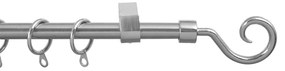 Κουρτινόξυλο Φ12mm Μονό Επεκτεινόμενο 60-120cm Με Άκρα Grace Clasp Chrome 720145
