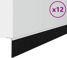 vidaXL Σφραγίδες πόρτας με βούρτσες που προσαρτώνται 12 pcs Λευκό