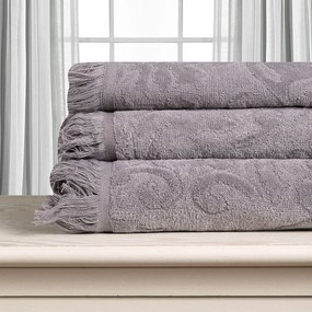 Πετσέτα Προσώπου (50x100) Silk Fashion Alicia 520gsm Γκρι