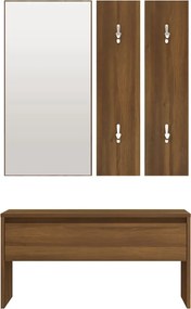 vidaXL Σετ Επίπλων Διαδρόμου Καφέ Δρυς από Επεξεργασμένο Ξύλο