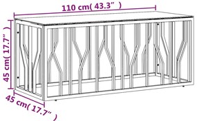 vidaXL Τραπεζάκι Σαλονιού Ανοξείδωτο Ατσάλι &amp; Μασίφ Ανακυκλωμένο Ξύλο