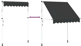 vidaXL Τέντα Συρόμενη Χειροκίνητη Ανθρακί 200 εκ.